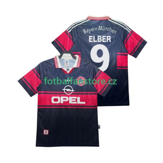 Muži Retro Domácí Dres FC Bayern Mnichov Elber 9 1997 1999 Krátký rukáv Muži Retro Domácí Dres FC Bayern Mnichov Elber 9 1997 1999 Krátký rukáv