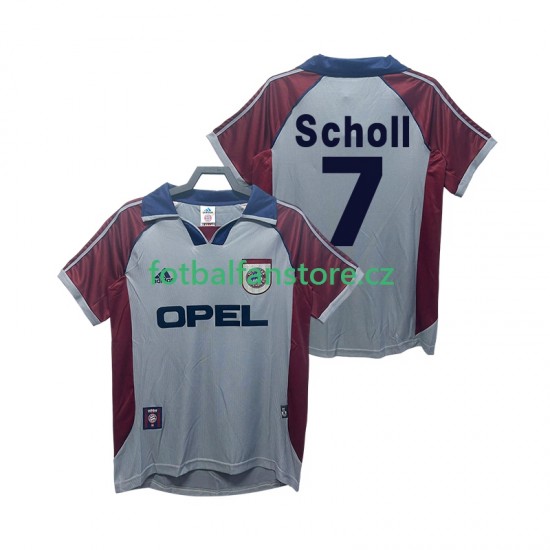 Muži Retro Alternativní Dres FC Bayern Mnichov Scholl 7 1998 1999 Krátký rukáv