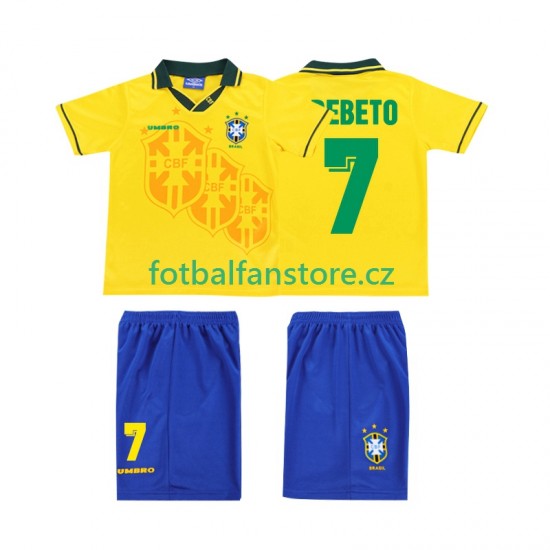 Dětský Retro Domácí Dres Brazílie BEBETO 7 1994 Krátký rukáv