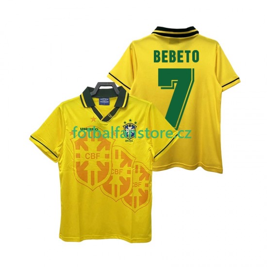 Muži Retro Domácí Dres Brazílie BEBETO 7 1994 Krátký rukáv