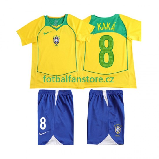 Dětský Retro Domácí Dres Brazílie KAKA 8 2004 Krátký rukáv