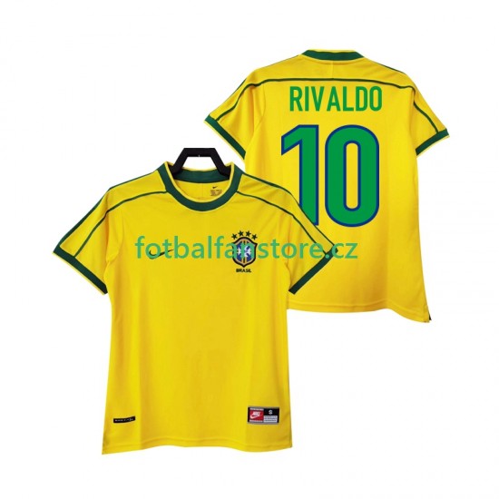 Muži Retro Domácí Dres Brazílie RIVALDO 10 1998 Krátký rukáv Muži Retro Domácí Dres Brazílie RIVALDO 10 1998 Krátký rukáv