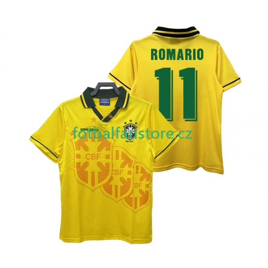 Muži Retro Domácí Dres Brazílie ROMARIO 11 1994 Krátký rukáv Muži Retro Domácí Dres Brazílie ROMARIO 11 1994 Krátký rukáv