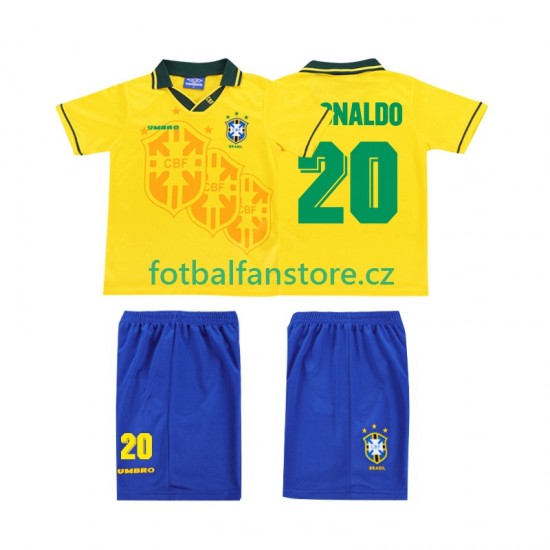 Dětský Retro Domácí Dres Brazílie RONALDO 20 1994 Krátký rukáv