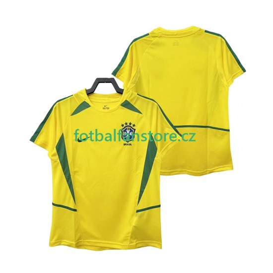 Muži Retro Domácí Dres Brazílie 2002 Krátký rukáv