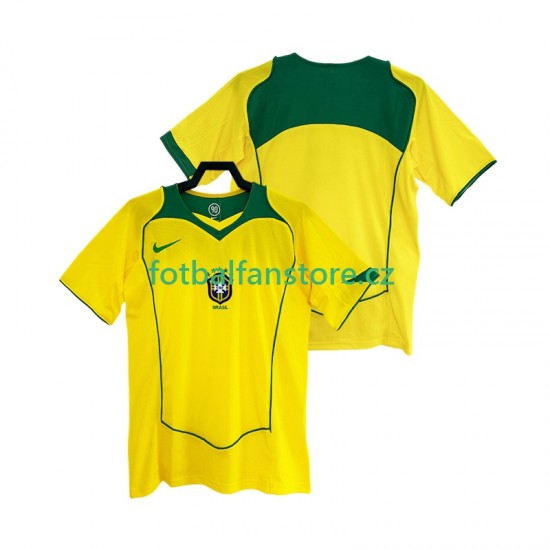 Muži Retro Domácí Dres Brazílie 2004 Krátký rukáv