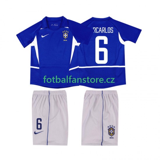 Dětský Retro Venkovní Dres Brazílie Roberto Carlos 6 2002 Krátký rukáv
