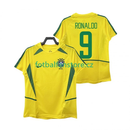 Muži Retro Domácí Dres Brazílie Ronaldo 9 2002 Krátký rukáv