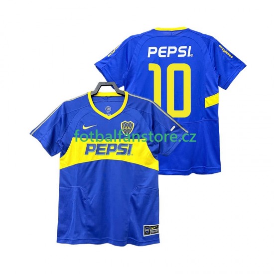 Muži Retro Domácí Dres CA Boca Juniors PEPSI 10 2003 2004 Krátký rukáv