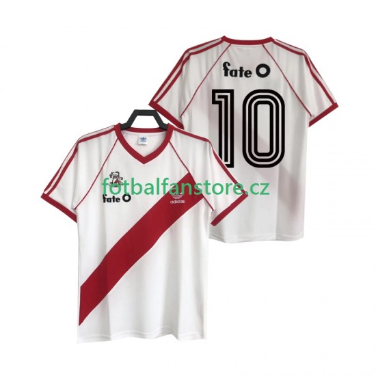 Muži Retro Domácí Dres CA River Plate 10 1986 Krátký rukáv Muži Retro Domácí Dres CA River Plate 10 1986 Krátký rukáv