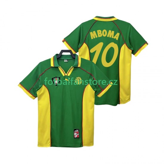 Muži Retro Domácí Dres Kamerun MBOBA 10 1998 Krátký rukáv