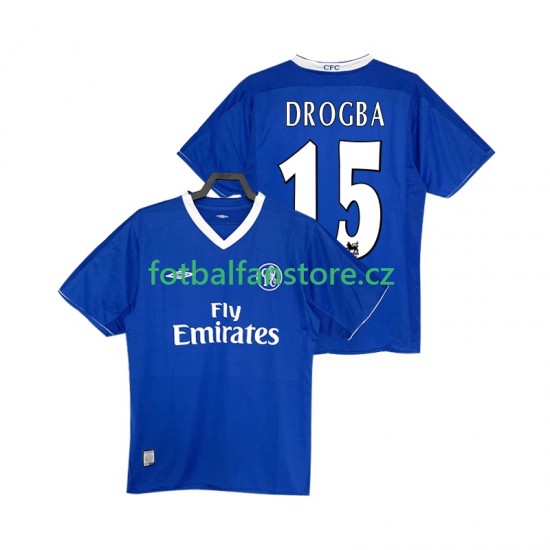 Muži Retro Domácí Dres Chelsea DROGBA 15 2003 2005 Krátký rukáv
