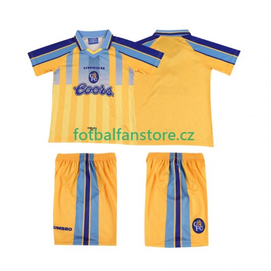 Dětský Retro Venkovní Dres Chelsea 1995 1997 Krátký rukáv Dětský Retro Venkovní Dres Chelsea 1995 1997 Krátký rukáv