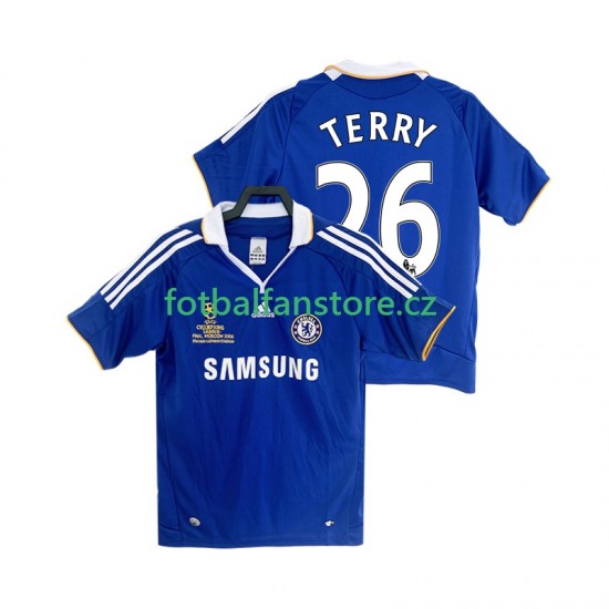 Muži Retro Domácí Dres Chelsea TERRY 26 2007 2008 Krátký rukáv Muži Retro Domácí Dres Chelsea TERRY 26 2007 2008 Krátký rukáv