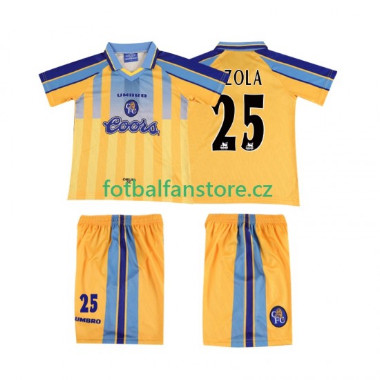 Dětský Retro Venkovní Dres Chelsea ZOLA 25 1995 1997 Krátký rukáv