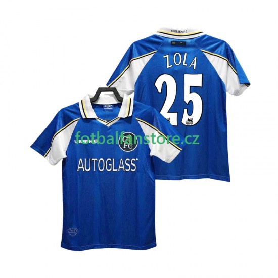 Muži Retro Domácí Dres Chelsea ZOLA 25 1997 1999 Krátký rukáv
