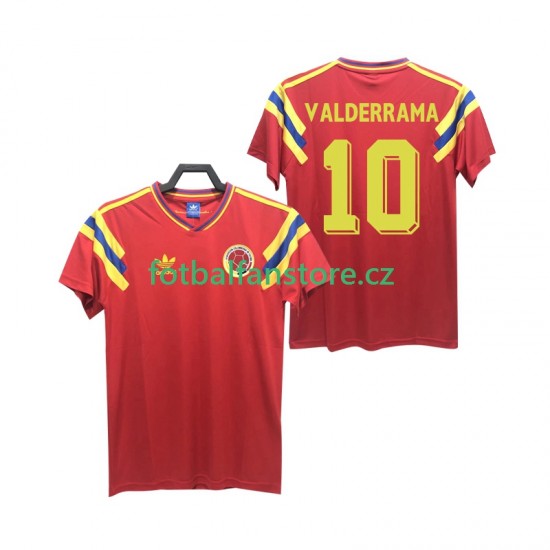 Muži Retro Venkovní Dres Kolumbie VALDERRAMA 10 1990 Krátký rukáv Muži Retro Venkovní Dres Kolumbie VALDERRAMA 10 1990 Krátký rukáv