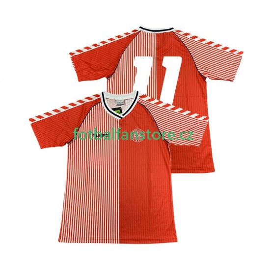 Muži Retro Domácí Dres Dánsko 11 1986 Krátký rukáv