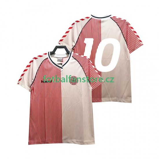 Muži Retro Domácí Dres Dánsko 1986 Krátký rukáv