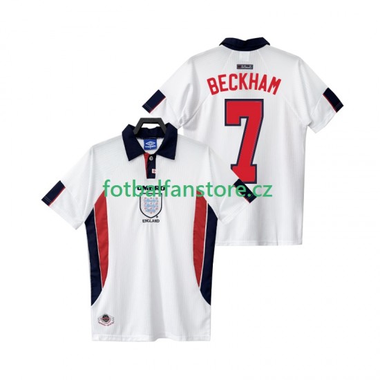 Muži Retro Domácí Dres Anglie BECKHAM 7 1998 Krátký rukáv