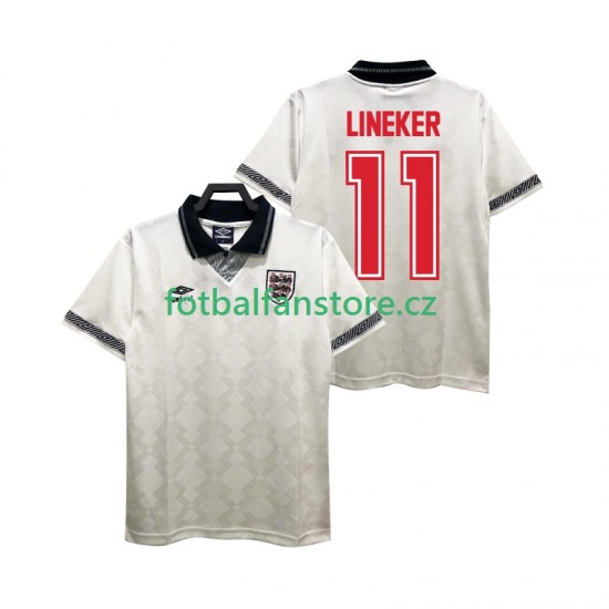 Muži Retro Domácí Dres Anglie LINEKER 11 1990 Krátký rukáv