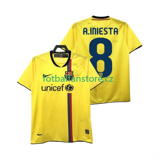 Muži Retro Venkovní Dres FC Barcelona A INIESTA 8 2008 2009 Krátký rukáv