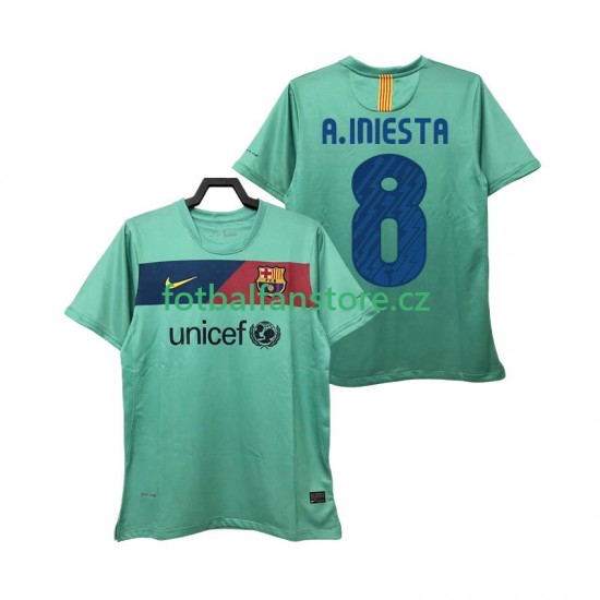 Muži Retro Venkovní Dres FC Barcelona A INIESTA 8 2010 2011 Krátký rukáv