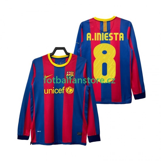 Muži Retro Domácí Dres FC Barcelona A INIESTA 8 2010 2011 Dlouhými Rukávy