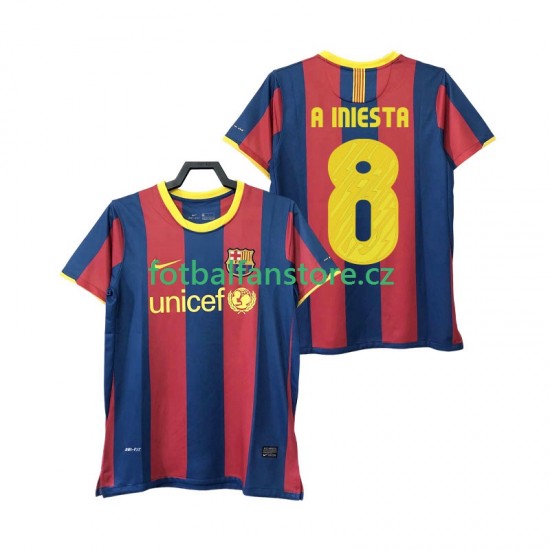 Muži Retro Domácí Dres FC Barcelona A INIESTA 8 2010 2011 Krátký rukáv