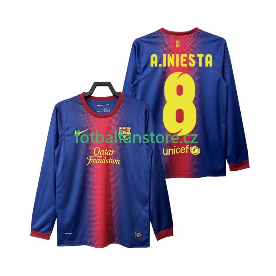 Muži Retro Domácí Dres FC Barcelona A INIESTA 8 2012 2013 Dlouhými Rukávy