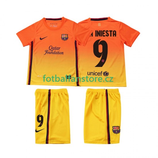 Dětský Retro Venkovní Dres FC Barcelona A INIESTA 9 2012 2013 Krátký rukáv