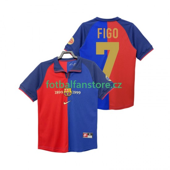 Muži Retro Domácí Dres FC Barcelona FIGO 7 1990 2000 Krátký rukáv