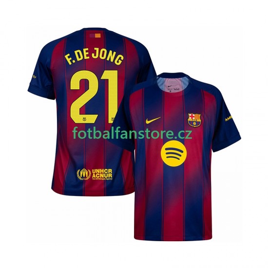 Muži Domácí Dres FC Barcelona Frenkie de Jong 21 2025-2026 Krátký rukáv Muži Domácí Dres FC Barcelona Frenkie de Jong 21 2025-2026 Krátký rukáv