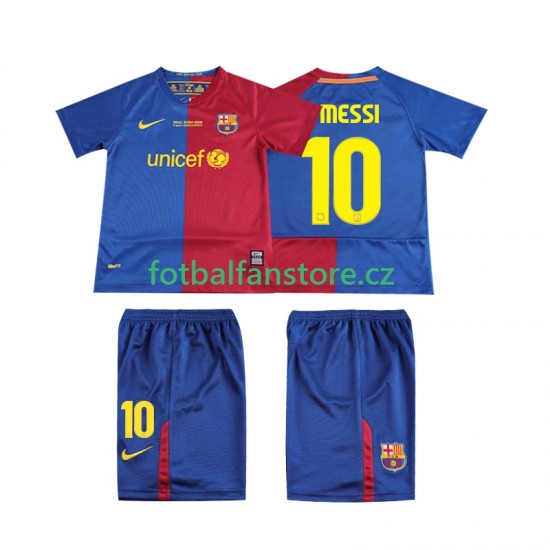 Dětský Retro Domácí Dres FC Barcelona Lionel Messi 10 Champions League 2008 2009 Krátký rukáv