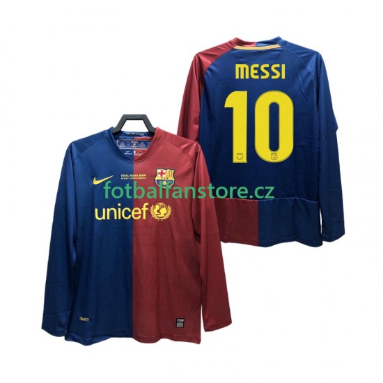 Muži Retro Domácí Dres FC Barcelona Lionel Messi 10 Champions League 2008 2009 Dlouhými Rukávy Muži Retro Domácí Dres FC Barcelona Lionel Messi 10 Champions League 2008 2009 Dlouhými Rukávy