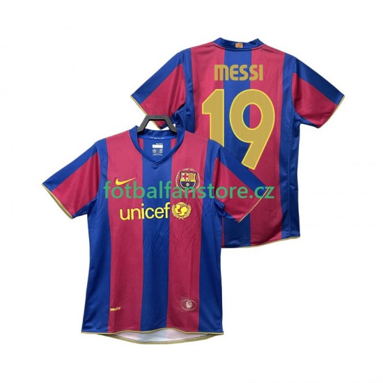 Muži Retro Domácí Dres FC Barcelona Lionel Messi 19 2007 2008 Krátký rukáv