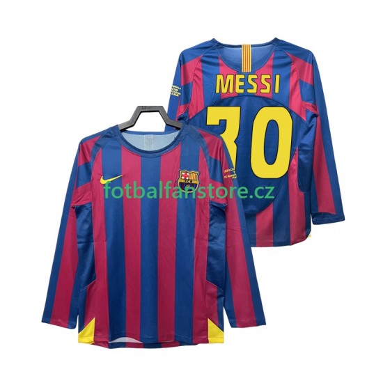Muži Retro Domácí Dres FC Barcelona Lionel Messi 30 Champions League 2005 2006 Dlouhými Rukávy Muži Retro Domácí Dres FC Barcelona Lionel Messi 30 Champions League 2005 2006 Dlouhými Rukávy