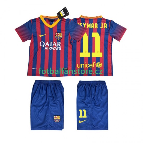 Dětský Retro Domácí Dres FC Barcelona Neymar JR 11 2013 2014 Krátký rukáv