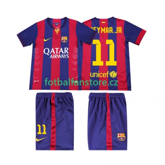 Dětský Retro Domácí Dres FC Barcelona Neymar JR 11 2014 2015 Krátký rukáv