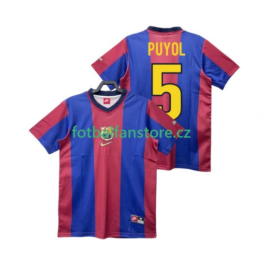 Muži Retro Domácí Dres FC Barcelona PUYOL 5 1998 1999 Krátký rukáv Muži Retro Domácí Dres FC Barcelona PUYOL 5 1998 1999 Krátký rukáv