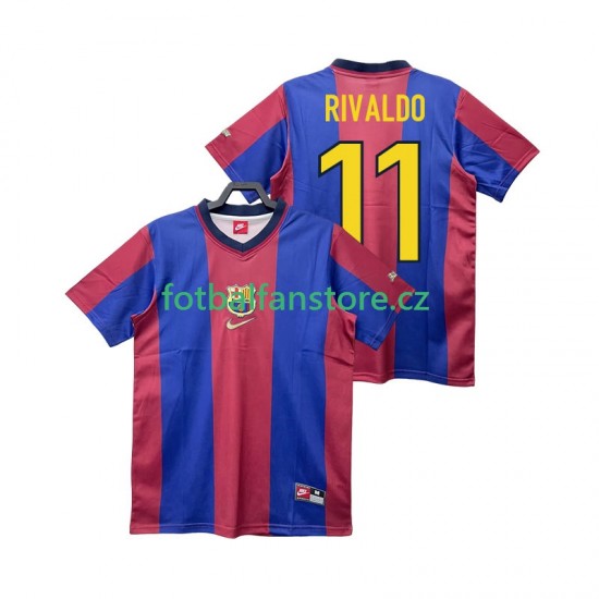 Muži Retro Domácí Dres FC Barcelona RIVALDO 11 1998 1999 Krátký rukáv Muži Retro Domácí Dres FC Barcelona RIVALDO 11 1998 1999 Krátký rukáv