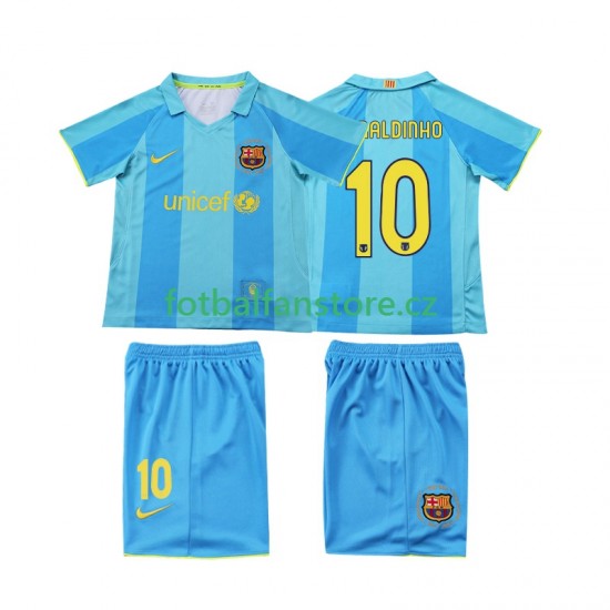 Dětský Retro Venkovní Dres FC Barcelona RONALDINHO 10 2007 2008 Krátký rukáv