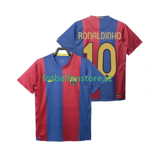 Muži Retro Domácí Dres FC Barcelona RONALDINHO 10 2006 2007 Krátký rukáv Muži Retro Domácí Dres FC Barcelona RONALDINHO 10 2006 2007 Krátký rukáv