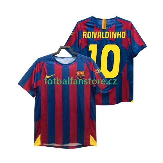 Muži Retro Domácí Dres FC Barcelona RONALDINHO 10 Champions League 2005 2006 Krátký rukáv