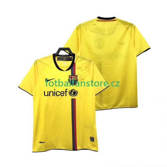 Muži Retro Venkovní Dres FC Barcelona 2008 2009 Krátký rukáv Muži Retro Venkovní Dres FC Barcelona 2008 2009 Krátký rukáv