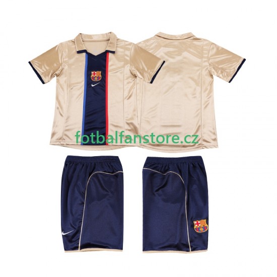 Dětský Retro Venkovní Dres FC Barcelona 2001 2002 Krátký rukáv