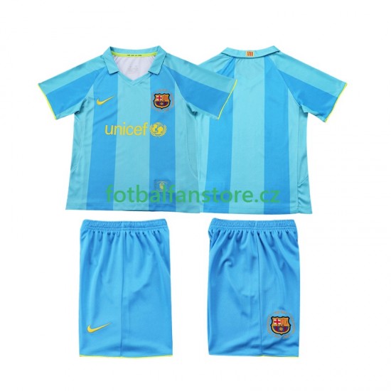 Dětský Retro Venkovní Dres FC Barcelona 2007 2008 Krátký rukáv