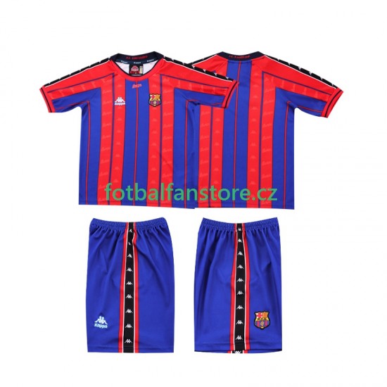 Dětský Retro Domácí Dres FC Barcelona 1997 1998 Krátký rukáv
