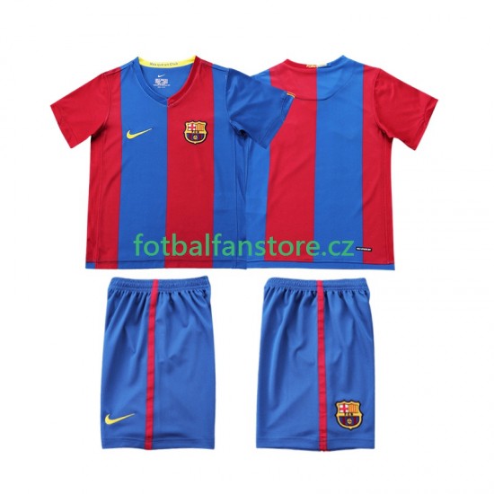 Dětský Retro Domácí Dres FC Barcelona 2006 2007 Krátký rukáv