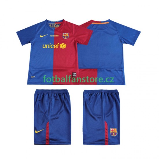 Dětský Retro Domácí Dres FC Barcelona Champions League 2008 2009 Krátký rukáv